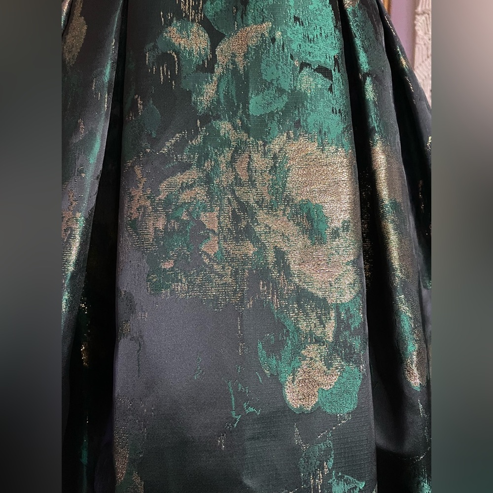 Eliza J Green and Gold Floral Midi Dress - Picture 7 of 10